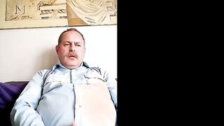 Big Daddy Bear Jerks Off His Small Cock