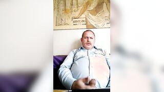 Big Daddy Bear Jerks Off His Small Cock