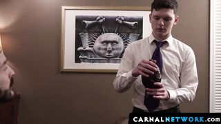 The bearded master Tucker Barett did a great job rimming and fucking the boy's ass