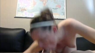 Amateur Babe Sucks a Big Cock and Gets a Facial