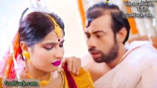 Indian New bride Bhabhi fucked by her ex-boyfriend in front of her husband Threesome