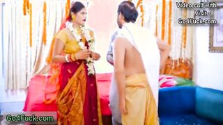 Indian New bride Bhabhi fucked by her ex-boyfriend in front of her husband Threesome