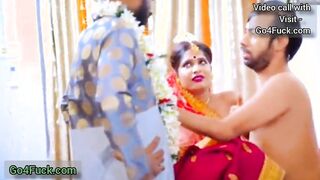 Indian New bride Bhabhi fucked by her ex-boyfriend in front of her husband Threesome