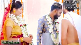 Indian New bride Bhabhi fucked by her ex-boyfriend in front of her husband Threesome