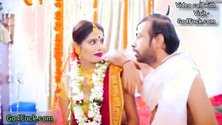 Indian New bride Bhabhi fucked by her ex-boyfriend in front of her husband Threesome