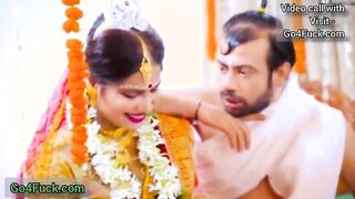 Indian New bride Bhabhi fucked by her ex-boyfriend in front of her husband Threesome