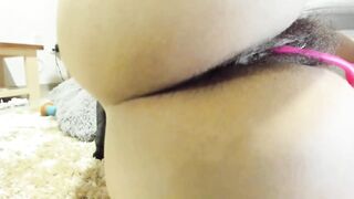 Close Up of Very Unshaved Snatch and Asshole