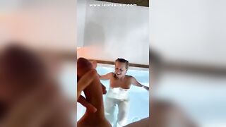goddess lover blows and gets creampied by the pool