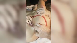 Vulgar MILF booty play with buttplug