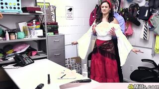 Beautiful gypsy shoplifter MILF caught