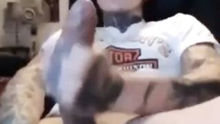 Latin Twink With Biggest Tattooed Cock Masturbates