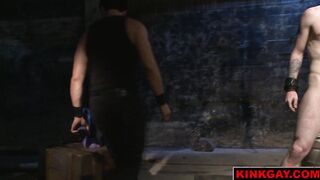 Dragon dildos await Patrick in the ass station