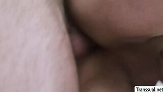 Horny TS secretary gets barebacked by her bald boss