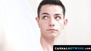 Dr Wolf felt the tight squeezing of Eli Bennet's welcoming anus as he fingers it lust