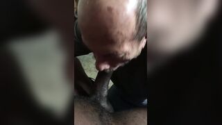 Grandpa Sucks My Interracial Dick (No Cum)
