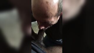 Grandpa Sucks My Interracial Dick (No Cum)