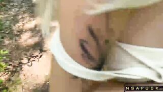 Blonde with Big Tits Seduced a Passerby