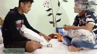Indian Girlfriend Sharing Sex Hindi Threesome Sex