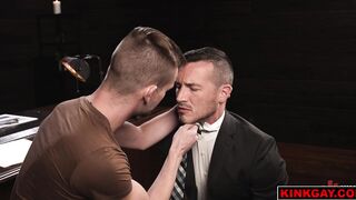 Professor Derek Kage begs to cum too but Lane Colten says no