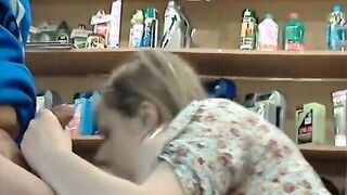 Russian Blonde Amateur Blowjob in Public