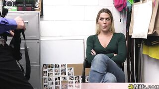 Hot housewife caught stealing and fucked