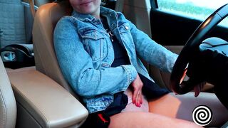 Redhead MILF Masturbates in Car