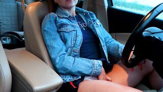 Redhead MILF Masturbates in Car