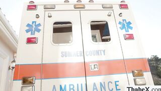 Trans nurse gives co worker blowjob instead of jerking