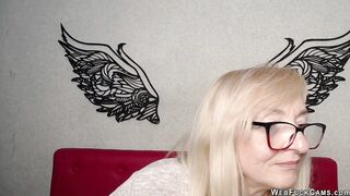 Blonde amateur MILF IngritSno flashing boobs on webcam