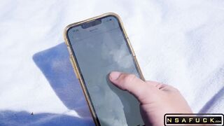 Stepsister Vibrator Squirting on Public Beach