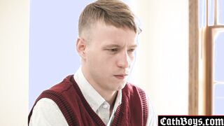 Priest Max Sargent sucking Noah Whites young cock