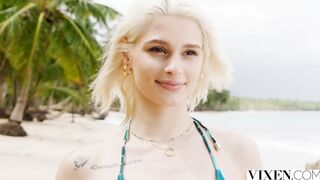 VIXEN Slender Blonde Christy has earth-shattering orgasms