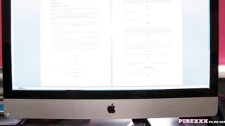 Bombshell office goddess gets fuck by a humongous penis