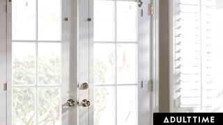 ADULT TIME - Curvy Ginger Drains All The Cum From Big Boobed T-cunt with mouth Brittney Kade's Penis! ORAL CUMSHOT!