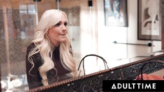 ADULT TIME - Kenna James' Thirsts Over Cum Into Her FIRST THREE-WAY With Her Hubby & Cutie Neighbors!