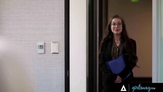 GIRLSWAY - Stacked Dominant Boss Kenzie Taylor Makes Her 2 Bad Gossiping Employees Eat Her Twat