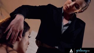 GIRLSWAY - Dominant Casey Calvert Teaches Patient Soft FETISH! SPANKING and TOES BONDAGE