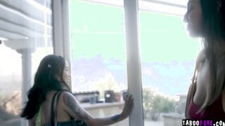 Tour guide fucks Avery Black and Bella Rolland
