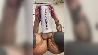 Hoss Kado plays with Autoblow Ultra - Under view
