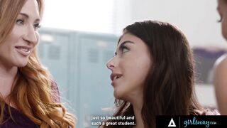GIRLSWAY - Pervert Teachers Sophia Locke & Cherry Kiss Tag Team Sexsual Schoolgirl Gal Ritchie