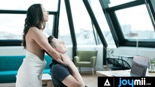 JOYMII - Adorable Lusty Dark Haired Alyssia Kent Distracts From Work Her Bf To Have Some Sex