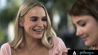 GIRLSWAY - Big Boobed Babes Adria Rae & Emma Hix Have WILD Scissoring Fucked