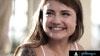 GIRLSWAY - Big Boobed Babes Adria Rae & Emma Hix Have WILD Scissoring Fucked