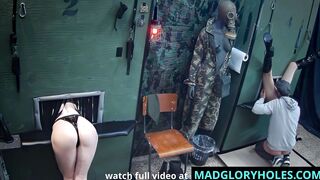 Lesbian Glory Hole and Extremely Huge Dildo