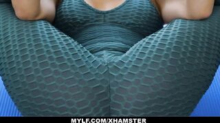 Big Titted mom Needs Help With Her Stretching Workout