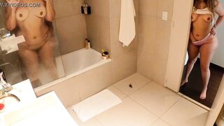 Spying On My Bestie And Her Bf Into The Shower