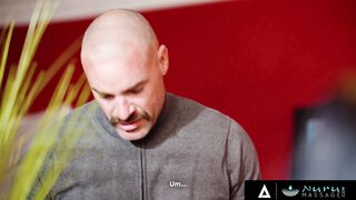 NURU STROKES - Steamy 3Some With Bombshell milf Boss Sheena Ryder And Her Beauty Intern Melissa Stratton