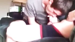Roommates Filmed Getting a Blowjob by a Twink