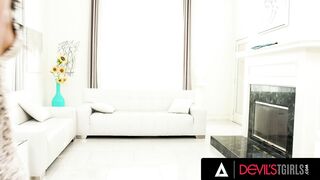 DEVILS TGIRLS - Hottest 3Some With A Stunning T-Girl And A Sexsual Lovers