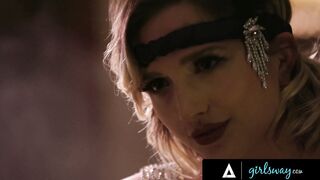GIRLSWAY - 20's Ladies Have WILD THREE-WAY at a Dame's Only Club! They Fuck inside Front of Everyone!